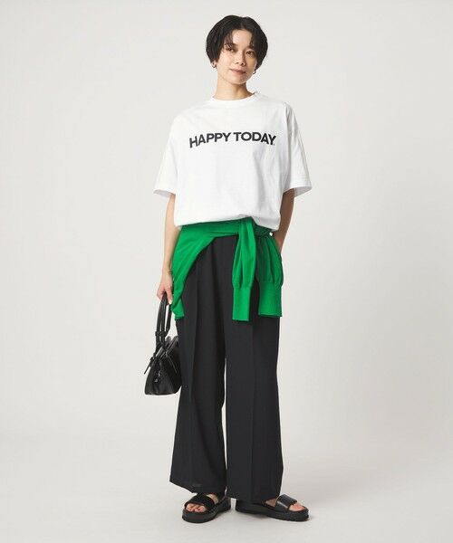 green label relaxing / グリーンレーベル リラクシング カットソー | ヘムギャザー ロゴ Tシャツ | 詳細2
