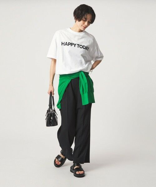 green label relaxing / グリーンレーベル リラクシング カットソー | ヘムギャザー ロゴ Tシャツ | 詳細3