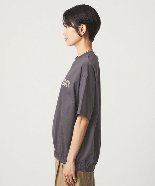 green label relaxing / グリーンレーベル リラクシング カットソー | ヘムギャザー ロゴ Tシャツ | 詳細12