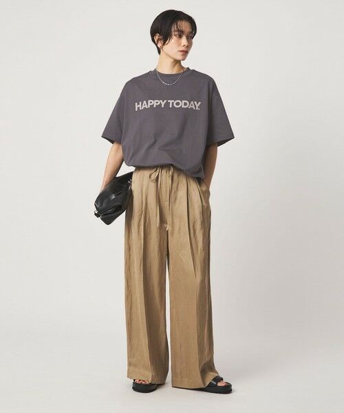 green label relaxing / グリーンレーベル リラクシング カットソー | ヘムギャザー ロゴ Tシャツ | 詳細9