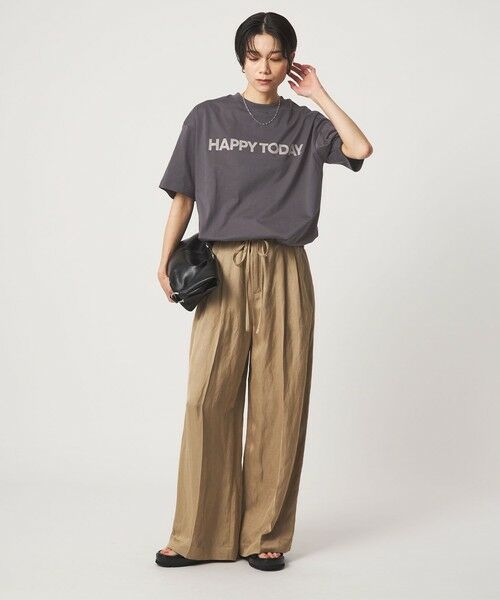 green label relaxing / グリーンレーベル リラクシング カットソー | ヘムギャザー ロゴ Tシャツ | 詳細10