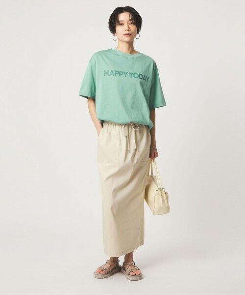 green label relaxing / グリーンレーベル リラクシング カットソー | ヘムギャザー ロゴ Tシャツ | 詳細28