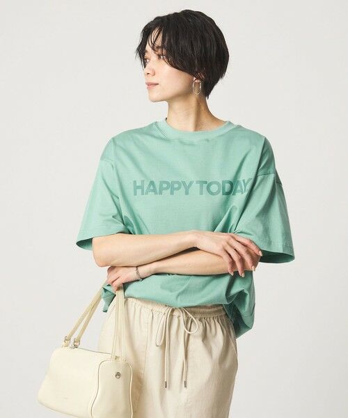 green label relaxing / グリーンレーベル リラクシング カットソー | ヘムギャザー ロゴ Tシャツ | 詳細25