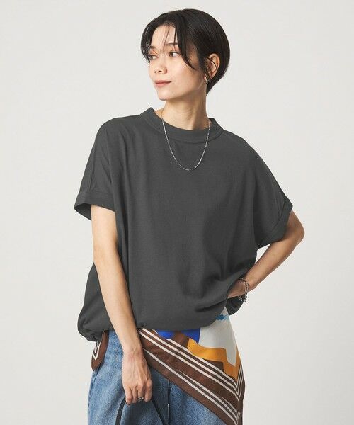 green label relaxing / グリーンレーベル リラクシング Tシャツ | ガーゼテンジク フォルム Tシャツ（DK.GRAY）
