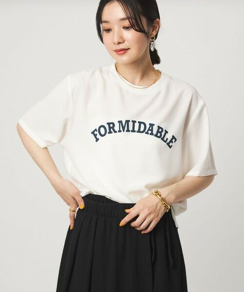 green label relaxing / グリーンレーベル リラクシング カットソー | 【WEB限定】＜at ease＞ジョーゼット プリント カットソー  吸水速乾（WHITE）