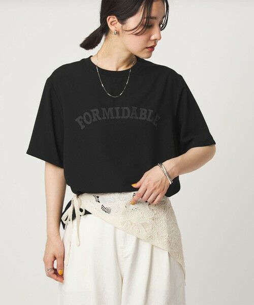 green label relaxing / グリーンレーベル リラクシング カットソー | 【WEB限定】＜at ease＞ジョーゼット プリント カットソー  吸水速乾（BLACK）