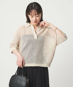 green label relaxing / グリーンレーベル リラクシング ニット・セーター | メッシュ ポロニット ウォッシャブル