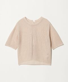 green label relaxing / グリーンレーベル リラクシング ニット・セーター | メッシュ クルーネック リボン ショートスリーブ ニット