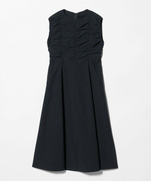 green label relaxing / グリーンレーベル リラクシング ロング・マキシ丈ワンピース | シャーリング ワンピース（NAVY）