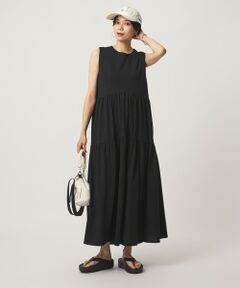 green label relaxing / グリーンレーベル リラクシング ロング・マキシ丈ワンピース | ［size SHORTあり］カット ティアード ワンピース