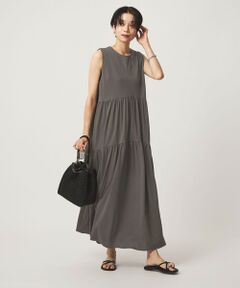 green label relaxing / グリーンレーベル リラクシング ロング・マキシ丈ワンピース | ［size SHORTあり］カット ティアード ワンピース