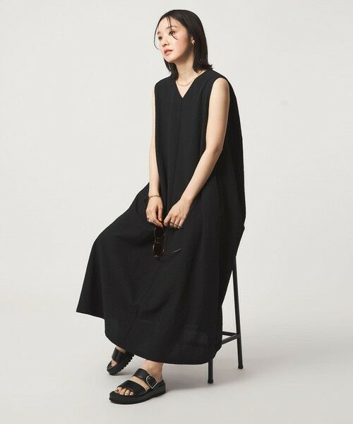 green label relaxing / グリーンレーベル リラクシング ロング・マキシ丈ワンピース | 【WEB限定】＜at ease＞カラミ ノースリーブ ワンピース | 詳細1