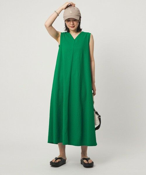 green label relaxing / グリーンレーベル リラクシング ロング・マキシ丈ワンピース | 【WEB限定】＜at ease＞カラミ ノースリーブ ワンピース（KELLY）