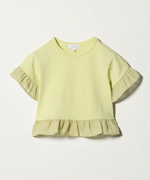 green label relaxing / グリーンレーベル リラクシング カットソー | チェック フリル Tシャツ / キッズ 100cm-130cm(YELLOW)