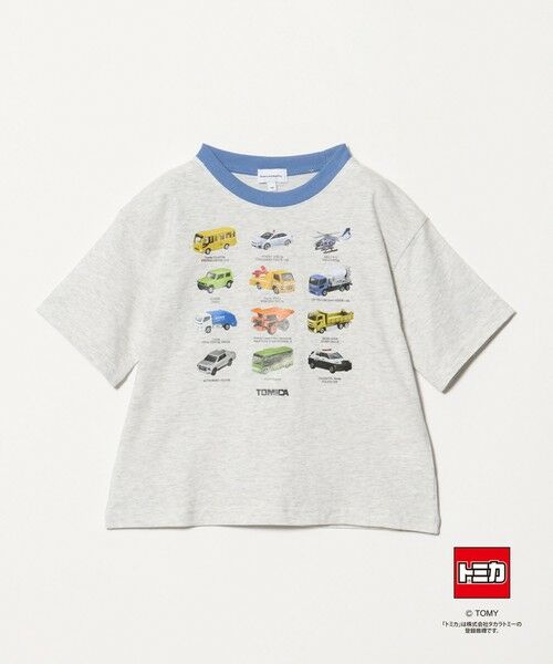 green label relaxing / グリーンレーベル リラクシング カットソー | 【別注】＜TOMICA＞リンガー Tシャツ / キッズ 100cm-130cm（LT.GRAY）