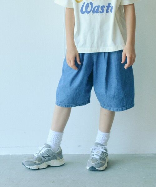 green label relaxing / グリーンレーベル リラクシング ショート・ハーフ・半端丈パンツ | デニム バルーン ハーフ パンツ / キッズ 100cm-160cm | 詳細2