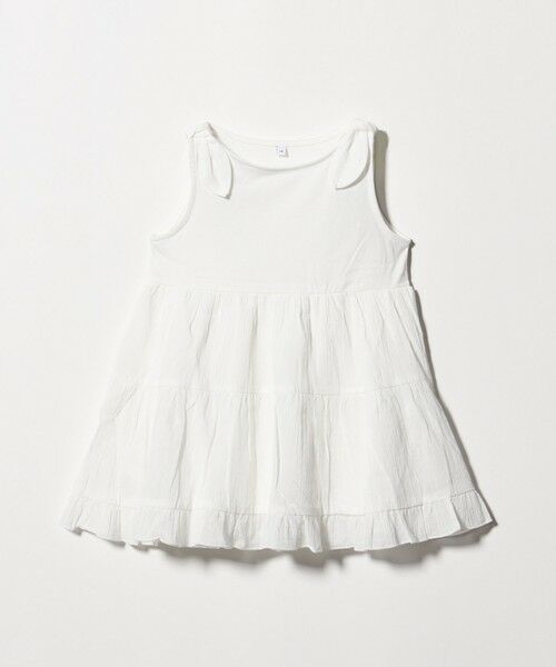green label relaxing / グリーンレーベル リラクシング ロング・マキシ丈ワンピース | ティアード スカート ワンピース / キッズ 100cm-130cm(OFF WHITE)