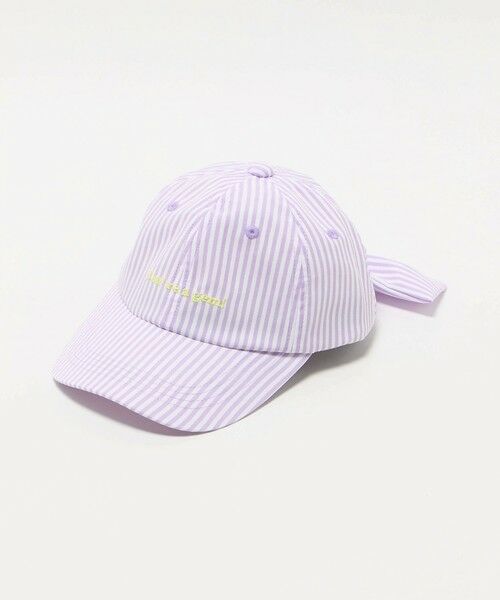 green label relaxing / グリーンレーベル リラクシング キャップ | ストライプ バック リボン キャップ / キッズ（LILAC）