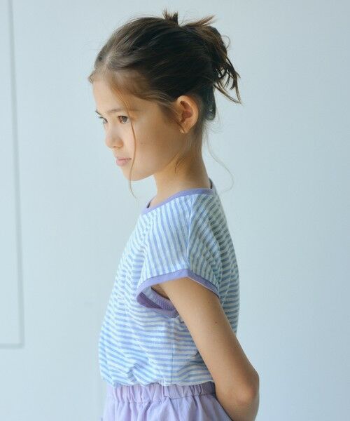 green label relaxing / グリーンレーベル リラクシング カットソー | シースルー ボーダー Tシャツ セット / キッズ 140cm-160cm(LT.BLUE)