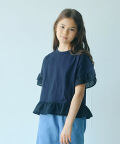green label relaxing / グリーンレーベル リラクシング カットソー | チェック フリル Tシャツ / キッズ 140cm-160cm