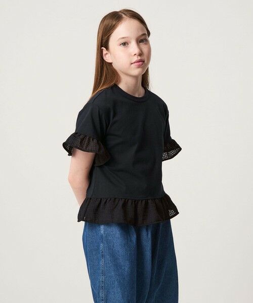 green label relaxing / グリーンレーベル リラクシング カットソー | チェック フリル Tシャツ / キッズ 140cm-160cm | 詳細2