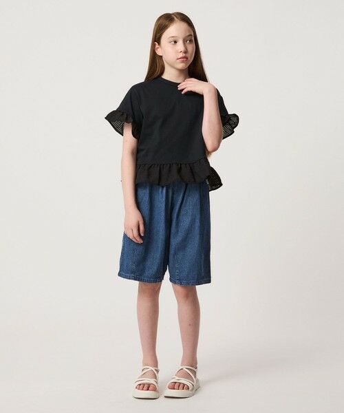 green label relaxing / グリーンレーベル リラクシング カットソー | チェック フリル Tシャツ / キッズ 140cm-160cm | 詳細3