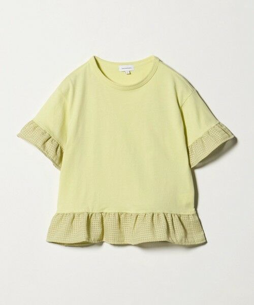 green label relaxing / グリーンレーベル リラクシング カットソー | チェック フリル Tシャツ / キッズ 140cm-160cm(YELLOW)