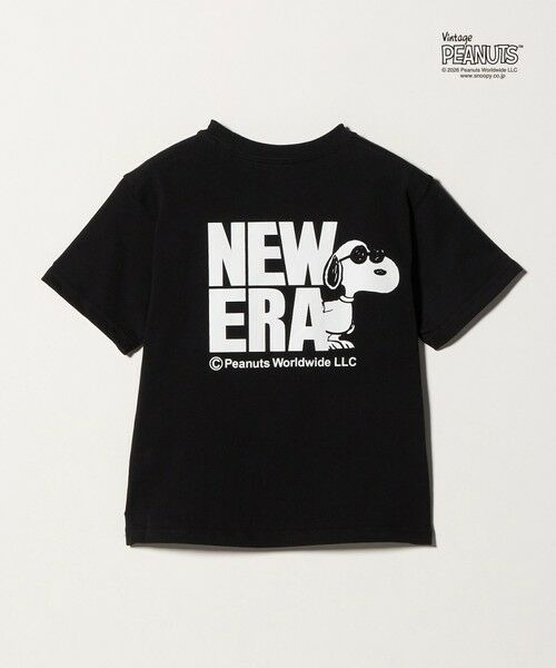 green label relaxing / グリーンレーベル リラクシング カットソー | 【WEB限定】＜NEW ERA＞Youth 半袖 コットン Tシャツ Vintage PEANUTS / キッズ 130cm-160cm（BLACK）
