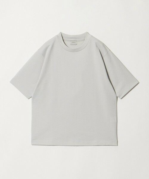 green label relaxing / グリーンレーベル リラクシング カットソー | ミニ ワッフル ビズ クルーネック カットソー -UVカット-(LT.GRAY)