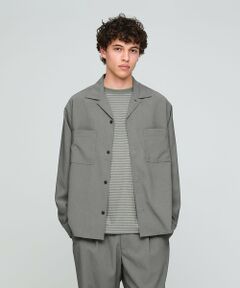 green label relaxing / グリーンレーベル リラクシング シャツ・ブラウス | SHIELDRY フライフロント 長袖 オープンカラー シャツ -伸縮性・UVカット・遮熱-