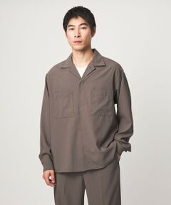 green label relaxing / グリーンレーベル リラクシング シャツ・ブラウス | SHIELDRY フライフロント 長袖 オープンカラー シャツ -伸縮性・UVカット・遮熱-
