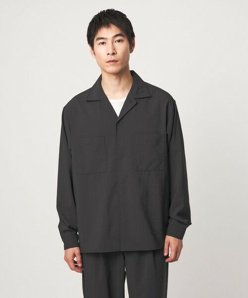 green label relaxing / グリーンレーベル リラクシング シャツ・ブラウス | SHIELDRY フライフロント 長袖 オープンカラー シャツ -伸縮性・UVカット・遮熱- | 詳細23