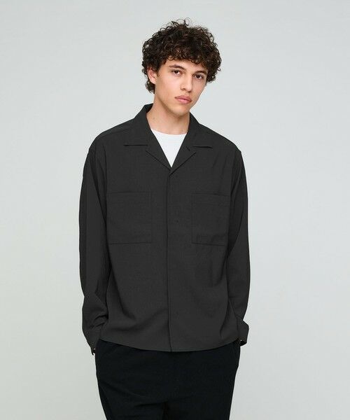green label relaxing / グリーンレーベル リラクシング シャツ・ブラウス | SHIELDRY フライフロント 長袖 オープンカラー シャツ -伸縮性・UVカット・遮熱- | 詳細21