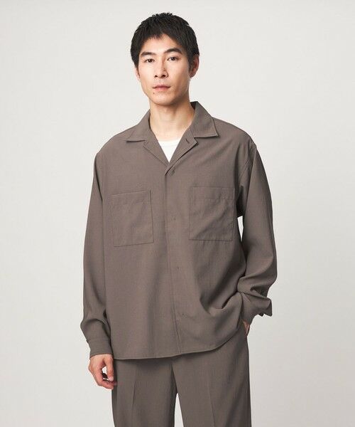 green label relaxing / グリーンレーベル リラクシング シャツ・ブラウス | SHIELDRY フライフロント 長袖 オープンカラー シャツ -伸縮性・UVカット・遮熱- | 詳細30