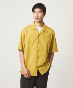 green label relaxing / グリーンレーベル リラクシング シャツ・ブラウス | コットン ジャカード オープンカラー 半袖 シャツ