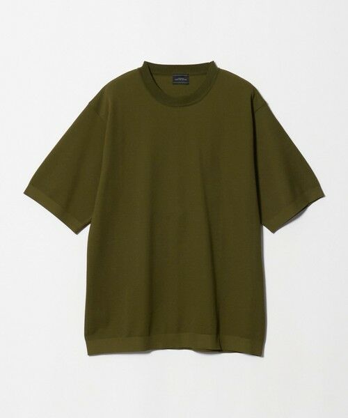 green label relaxing / グリーンレーベル リラクシング Tシャツ | ニットライク カノコ クルーネック 半袖 Tシャツ(OLIVE)