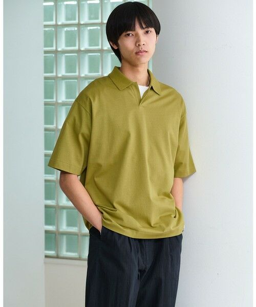green label relaxing / グリーンレーベル リラクシング Tシャツ | クリア MVS スキッパー 半袖 ポロシャツ（MUSTARD）