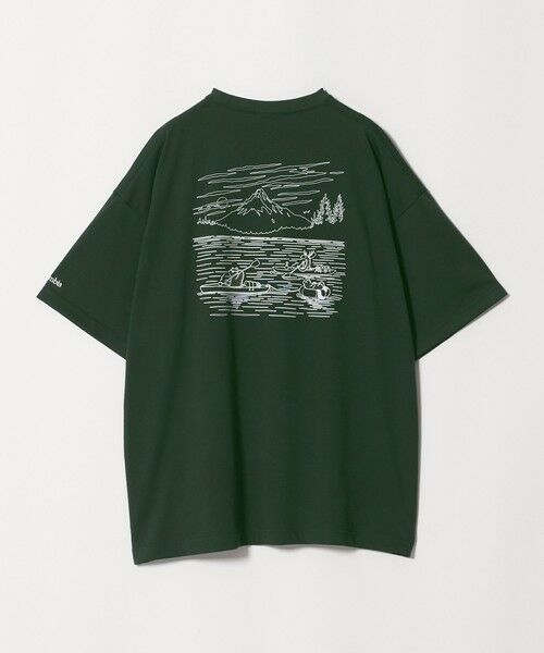 green label relaxing / グリーンレーベル リラクシング Tシャツ | 【別注】＜Columbia＞GLR Jonas グラフィック 半袖 Tシャツ（DK.GREEN）