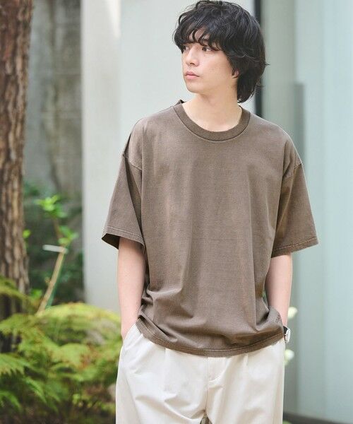green label relaxing / グリーンレーベル リラクシング Tシャツ | 【別注】<GOAT>ピグメント 半袖 Tシャツ(DK.BROWN)