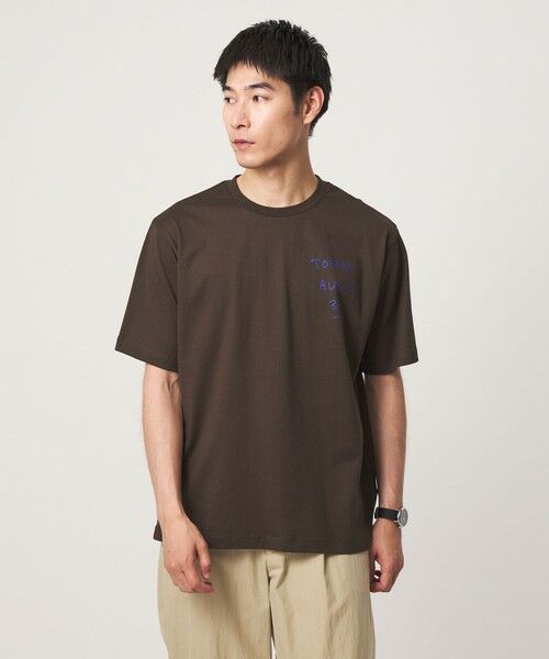 green label relaxing / グリーンレーベル リラクシング Tシャツ | 【別注】＜Thomas Lelu＞サインアート 半袖 Tシャツ カットソー（MD.BROWN）
