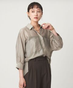 green label relaxing / グリーンレーベル リラクシング シャツ・ブラウス | エアリーシアー スキッパー ポケット シャツ 接触冷感