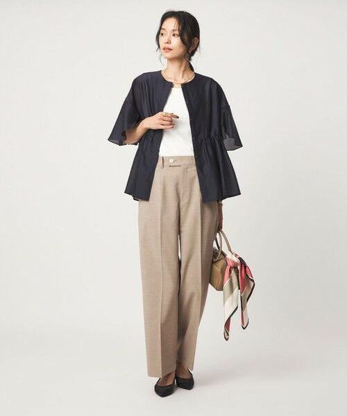 green label relaxing / グリーンレーベル リラクシング スラックス・ドレスパンツ | リネンライク ストレート パンツ 2 マシンウォッシャブル 接触冷感 | 詳細9
