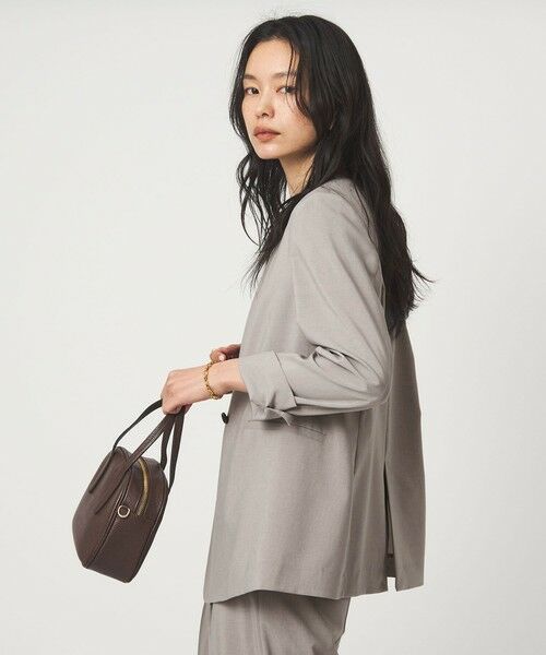 green label relaxing / グリーンレーベル リラクシング ノーカラージャケット | ［size SHORT/TALLあり］トリアセ ノーラペル ジャケット | 詳細2