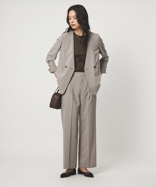green label relaxing / グリーンレーベル リラクシング ノーカラージャケット | ［size SHORT/TALLあり］トリアセ ノーラペル ジャケット | 詳細3