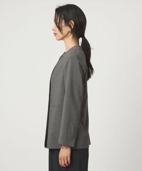green label relaxing / グリーンレーベル リラクシング ノーカラージャケット | ［size SHORT/TALLあり］トリアセ ノーラペル ジャケット | 詳細19
