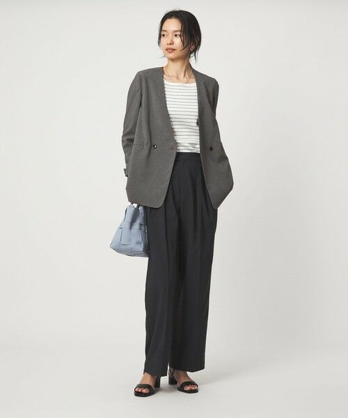 green label relaxing / グリーンレーベル リラクシング ノーカラージャケット | ［size SHORT/TALLあり］トリアセ ノーラペル ジャケット | 詳細16
