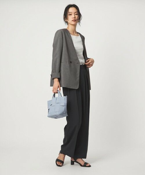 green label relaxing / グリーンレーベル リラクシング ノーカラージャケット | ［size SHORT/TALLあり］トリアセ ノーラペル ジャケット | 詳細17