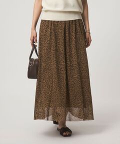 green label relaxing / グリーンレーベル リラクシング ロング・マキシ丈スカート | チュール レオパード スカート