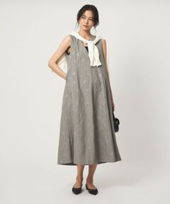 green label relaxing / グリーンレーベル リラクシング ロング・マキシ丈ワンピース | ［size SHORTあり］ラメ エンブロイダリー ジャンパースカート