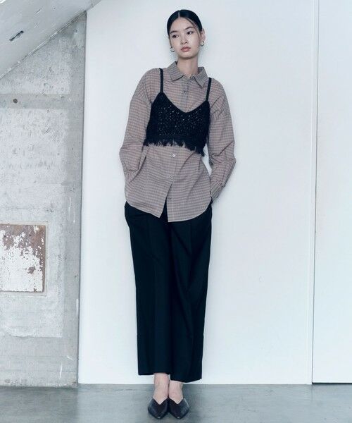 green label relaxing / グリーンレーベル リラクシング スラックス・ドレスパンツ | ＜SEASONAL COLLECTION＞2タック ワイドパンツ（BLACK）
